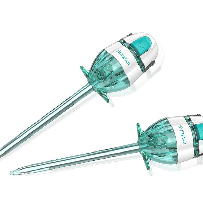 Trocart laparoscopique à usage unique de 5 mm marqué CE, trocart sans valve avec embout olive