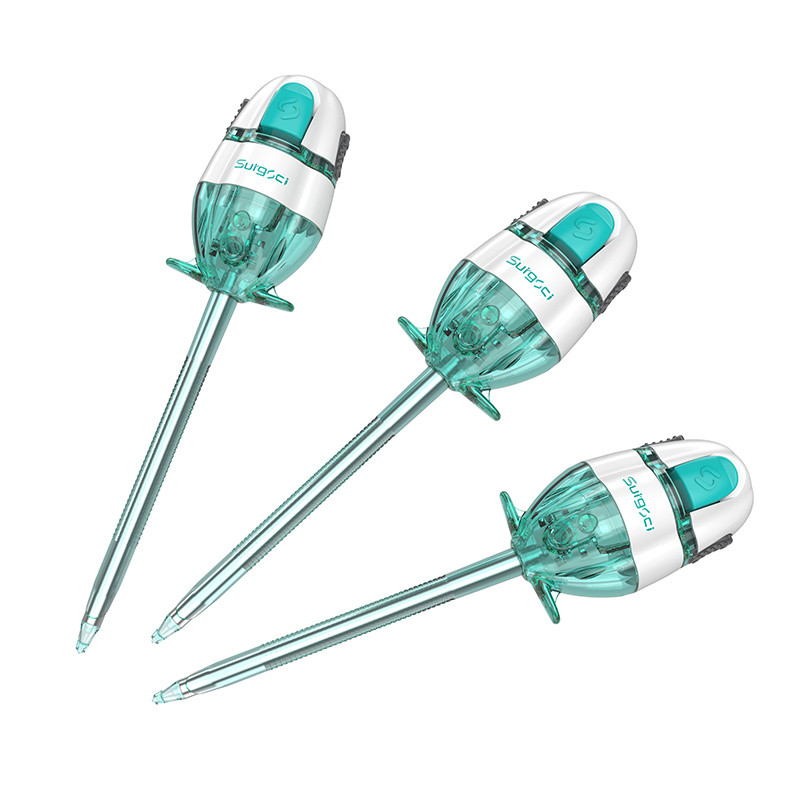 Trocart laparoscopique à usage unique de 5 mm marqué CE, trocart sans valve avec embout olive